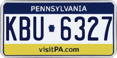 PA license plate KBU6327