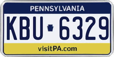 PA license plate KBU6329