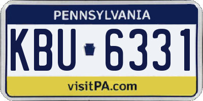 PA license plate KBU6331