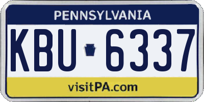 PA license plate KBU6337