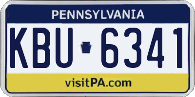 PA license plate KBU6341