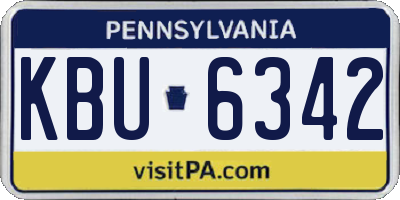 PA license plate KBU6342
