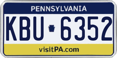 PA license plate KBU6352