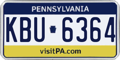 PA license plate KBU6364