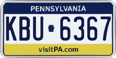 PA license plate KBU6367