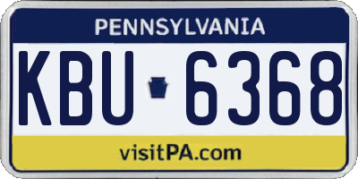 PA license plate KBU6368