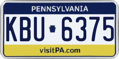 PA license plate KBU6375