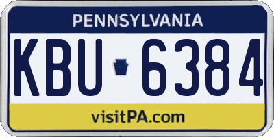 PA license plate KBU6384