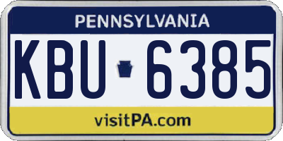 PA license plate KBU6385