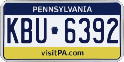 PA license plate KBU6392