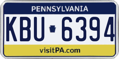 PA license plate KBU6394