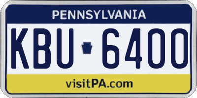 PA license plate KBU6400