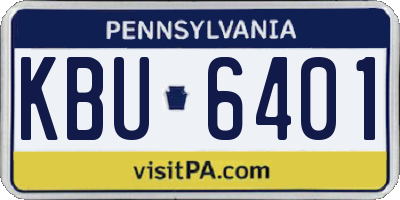 PA license plate KBU6401