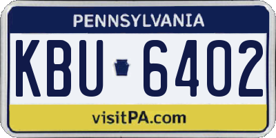 PA license plate KBU6402