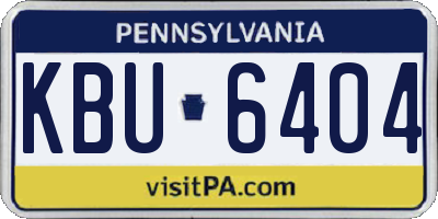 PA license plate KBU6404