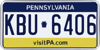PA license plate KBU6406