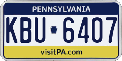 PA license plate KBU6407