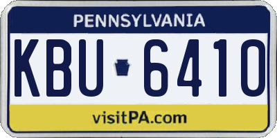 PA license plate KBU6410