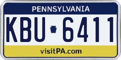 PA license plate KBU6411