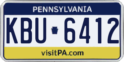 PA license plate KBU6412