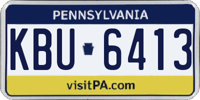 PA license plate KBU6413