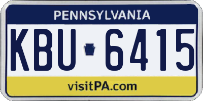 PA license plate KBU6415
