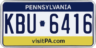 PA license plate KBU6416