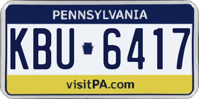 PA license plate KBU6417