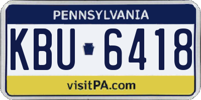 PA license plate KBU6418