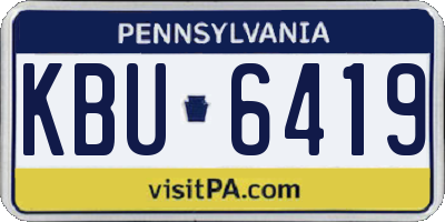 PA license plate KBU6419