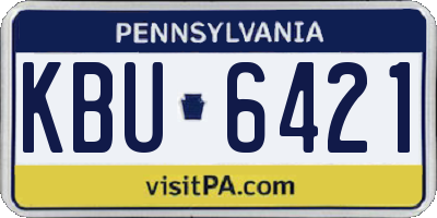 PA license plate KBU6421