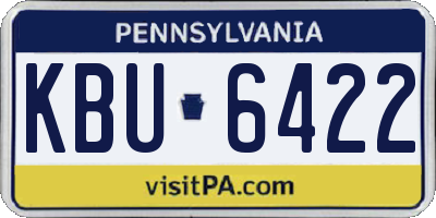 PA license plate KBU6422