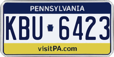 PA license plate KBU6423