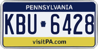PA license plate KBU6428