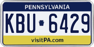 PA license plate KBU6429