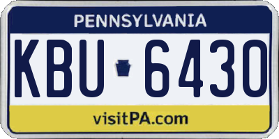 PA license plate KBU6430