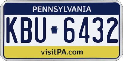 PA license plate KBU6432