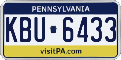 PA license plate KBU6433