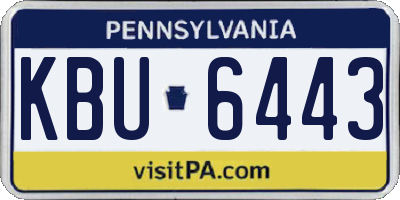 PA license plate KBU6443