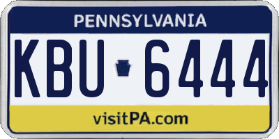 PA license plate KBU6444