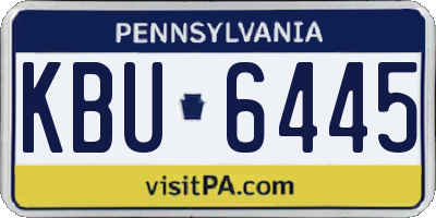 PA license plate KBU6445
