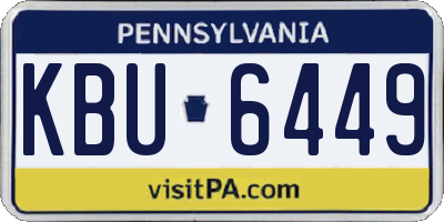 PA license plate KBU6449