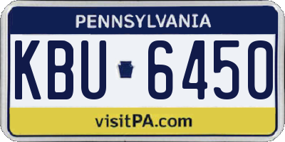 PA license plate KBU6450
