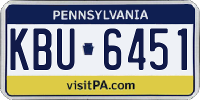 PA license plate KBU6451