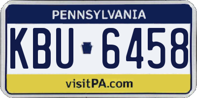 PA license plate KBU6458