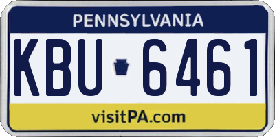 PA license plate KBU6461