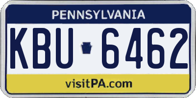PA license plate KBU6462