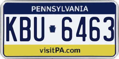 PA license plate KBU6463