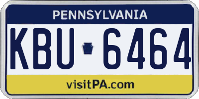PA license plate KBU6464