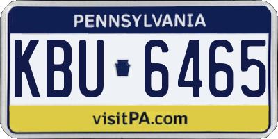 PA license plate KBU6465